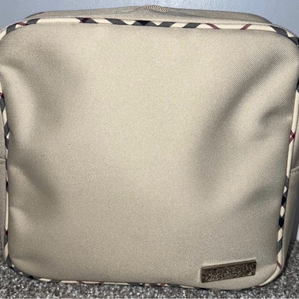 Cream Square Burberry cosmetic bag NWOT